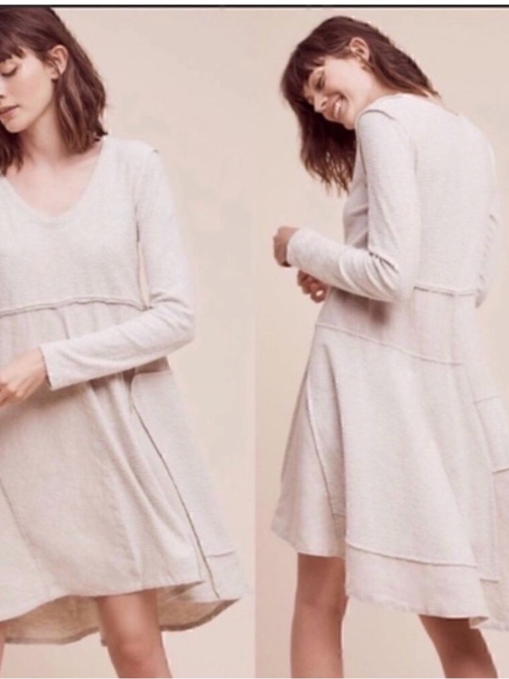 Anthropologie Maeve women’s small northward linen patchwork swing dress minimal